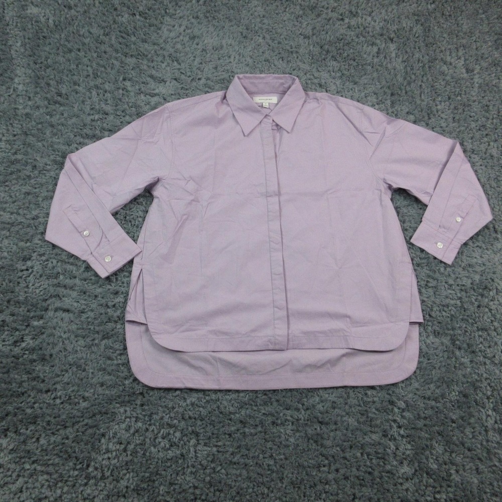 Banana Republic Shirt Womens Small Lavender Button Front Long Sleeve Hi-Low NWT